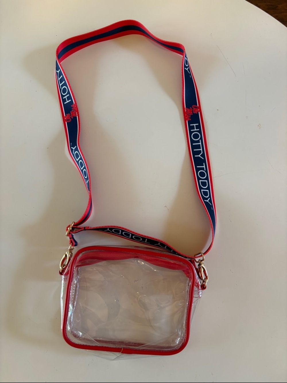 Ole Miss Rebels Women's Hailey Clear Purse with Logo Strap